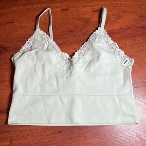 VS Pink mint green Seamless Rib Unlined Longline Bralette Large DD lace